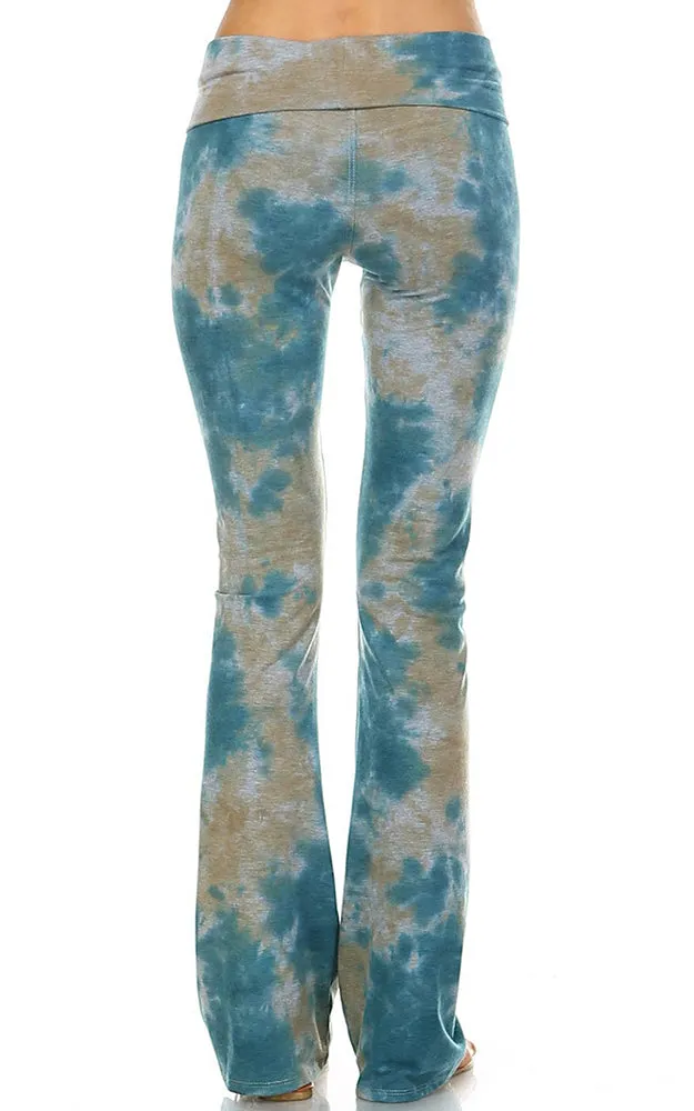 Urban X Taupe and Teal Cloud Tie-Dye Yoga Pant