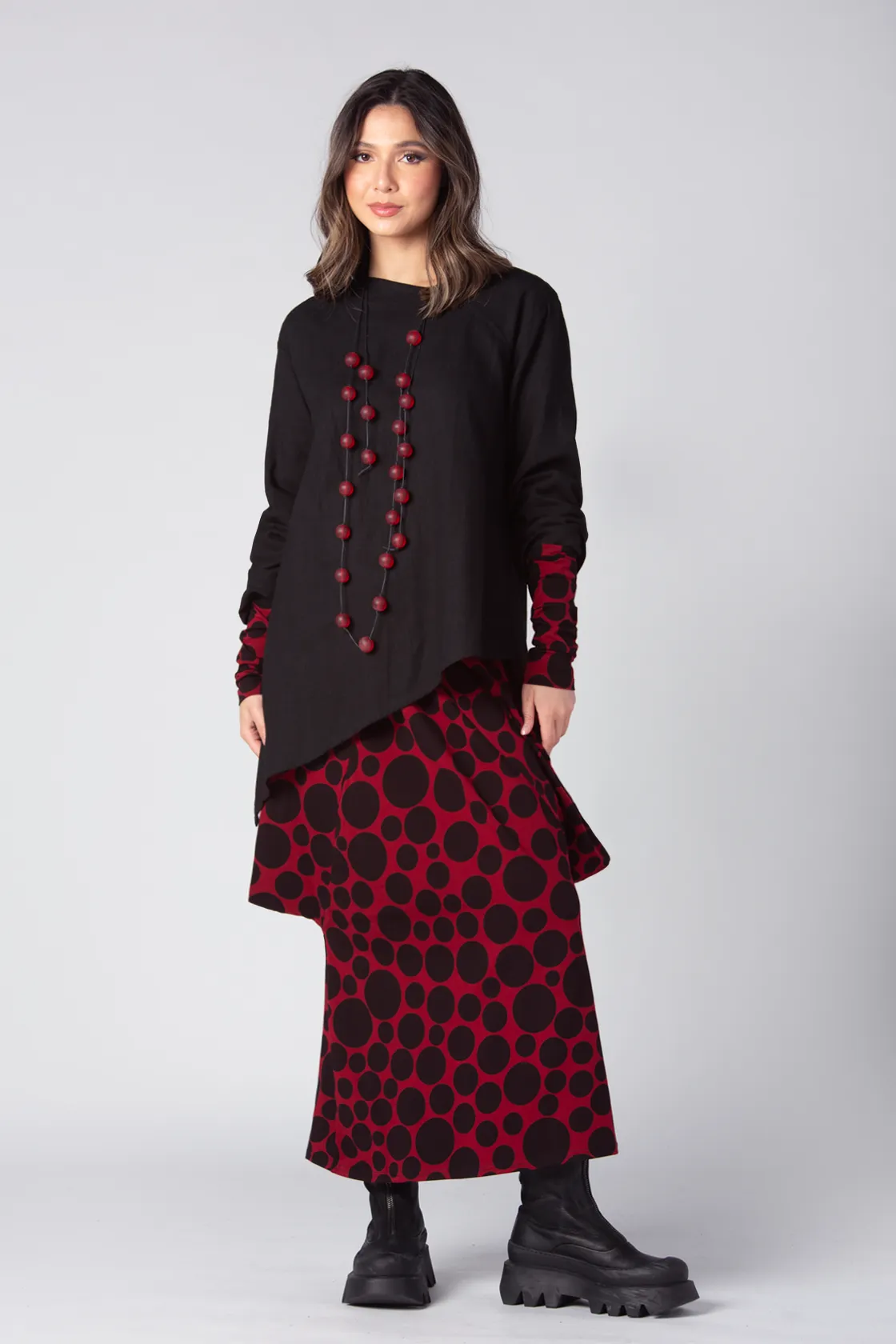 Vernazza Skirt in Red Bellini Tokyo