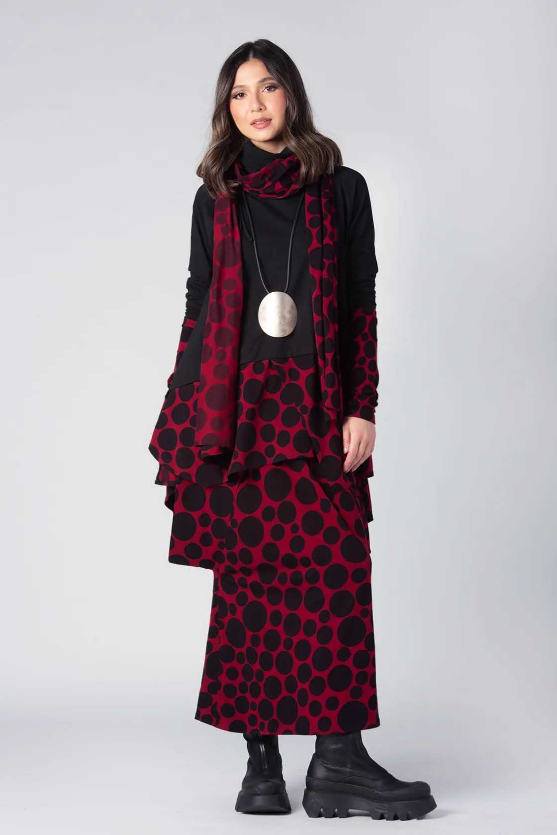 Vernazza Skirt in Red Bellini Tokyo