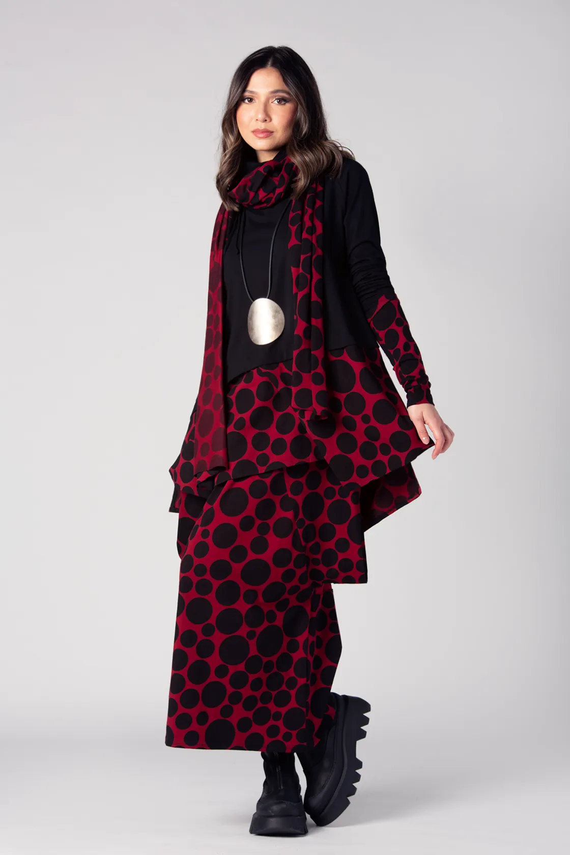 Vernazza Skirt in Red Bellini Tokyo
