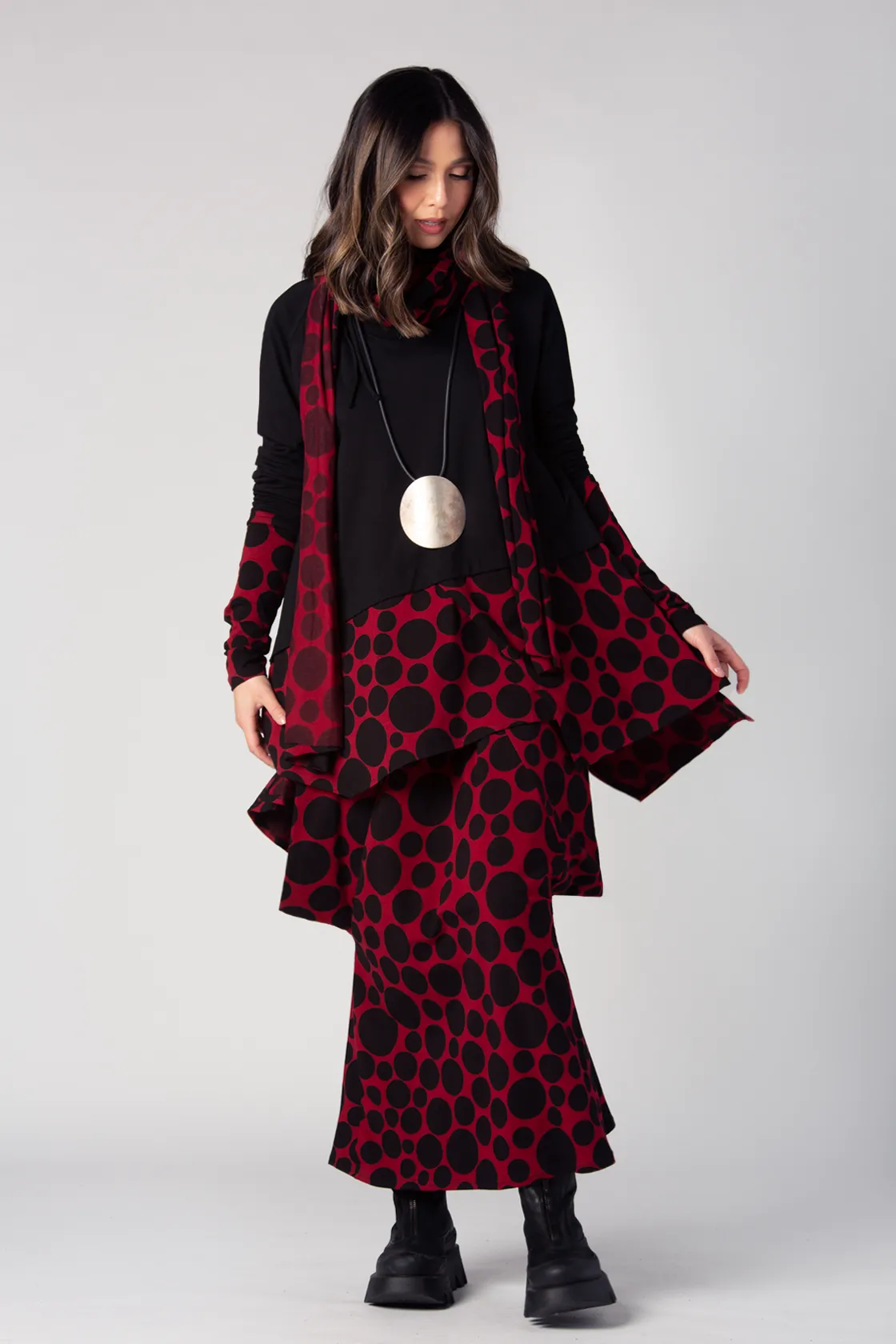 Vernazza Skirt in Red Bellini Tokyo