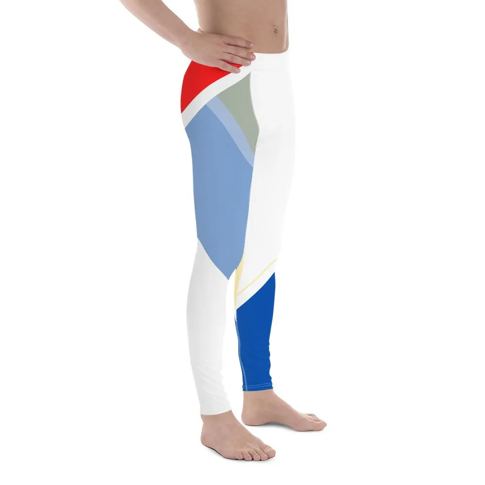 Vibrant Men's Leggings (Red/White/Blue)