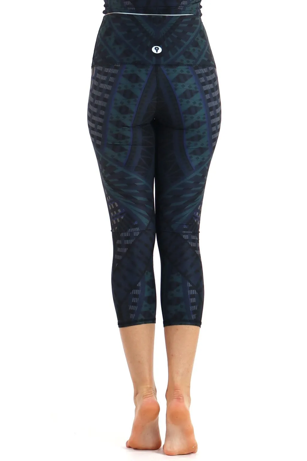 Warrior One Printed Yoga Crops
