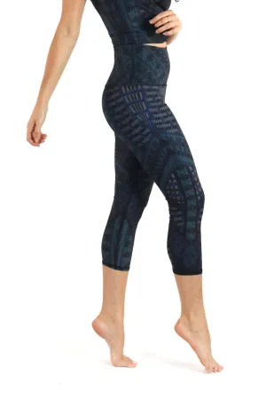 Warrior One Printed Yoga Crops
