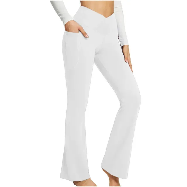 Wide Leg Flare Yoga Pants for Women | High Waist Dance Fitness Pilates Trousers | 2023 Hot Sale