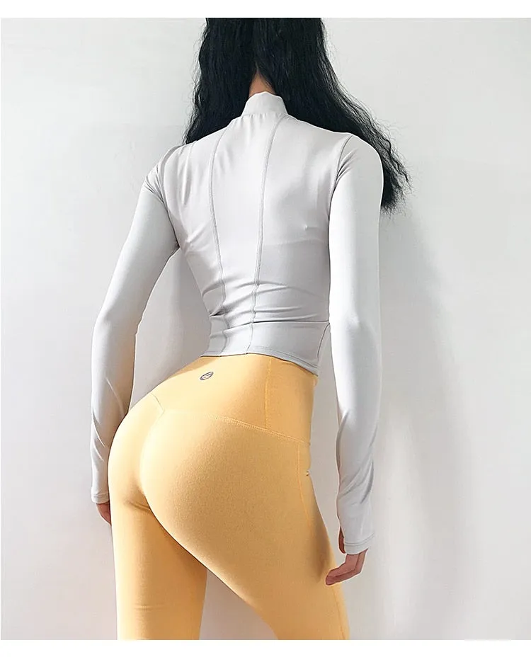 Women Sweaters Jersey Long Sleeve Crop Top