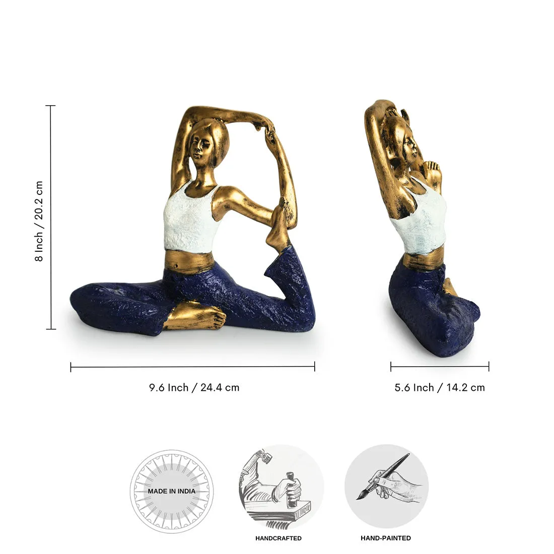 Yoga Lady' Modern Decorative Showpiece Statue (Resin, Handcrafted, 9.6 Inches)