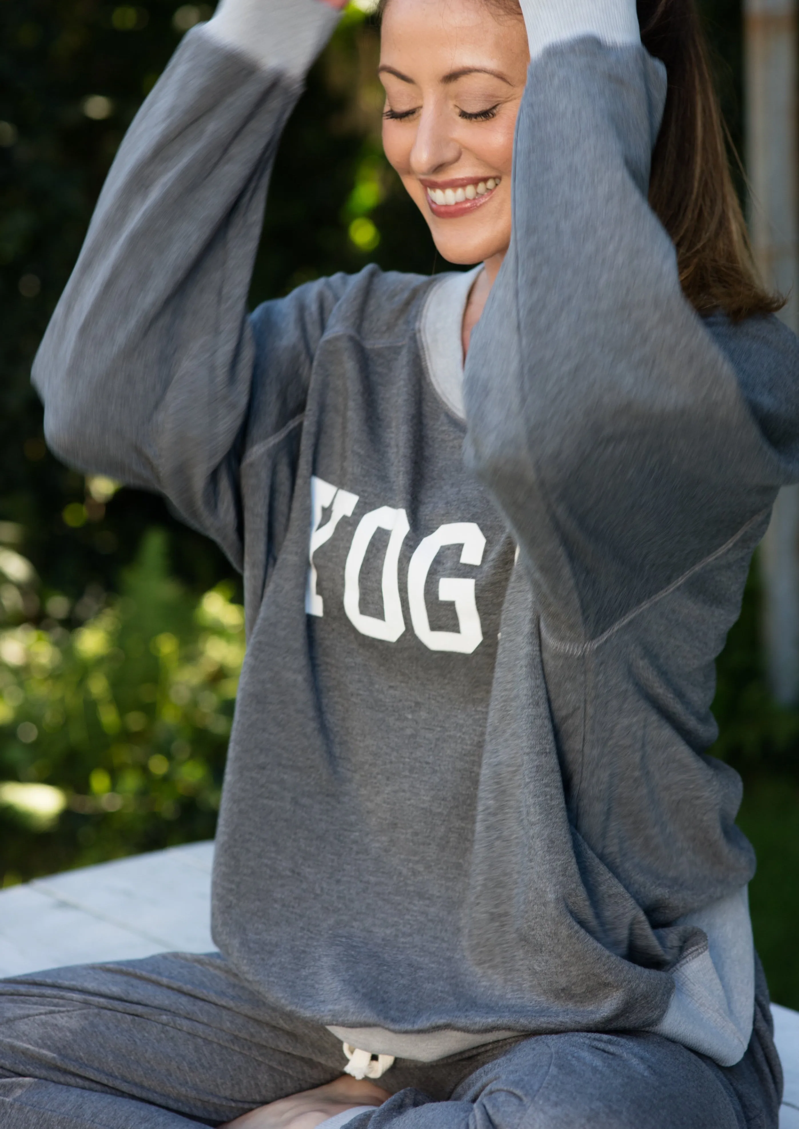 YOGA WHITE ON HEATHER GREY Sweatshirt