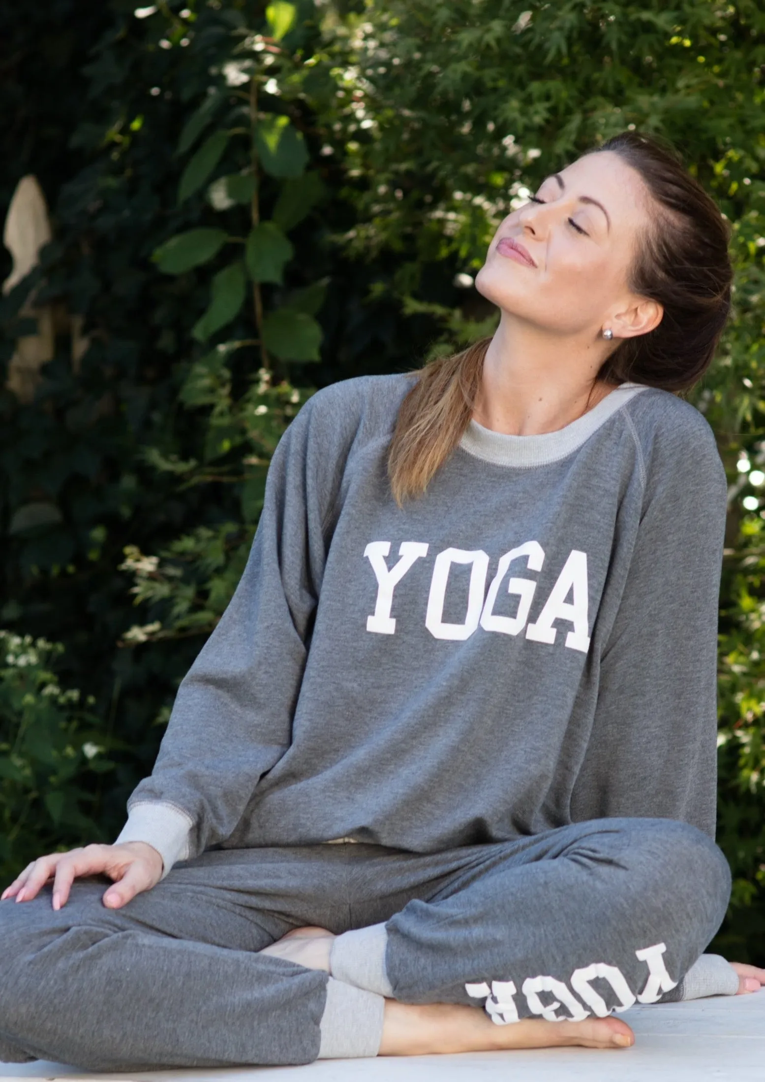 YOGA WHITE ON HEATHER GREY Sweatshirt