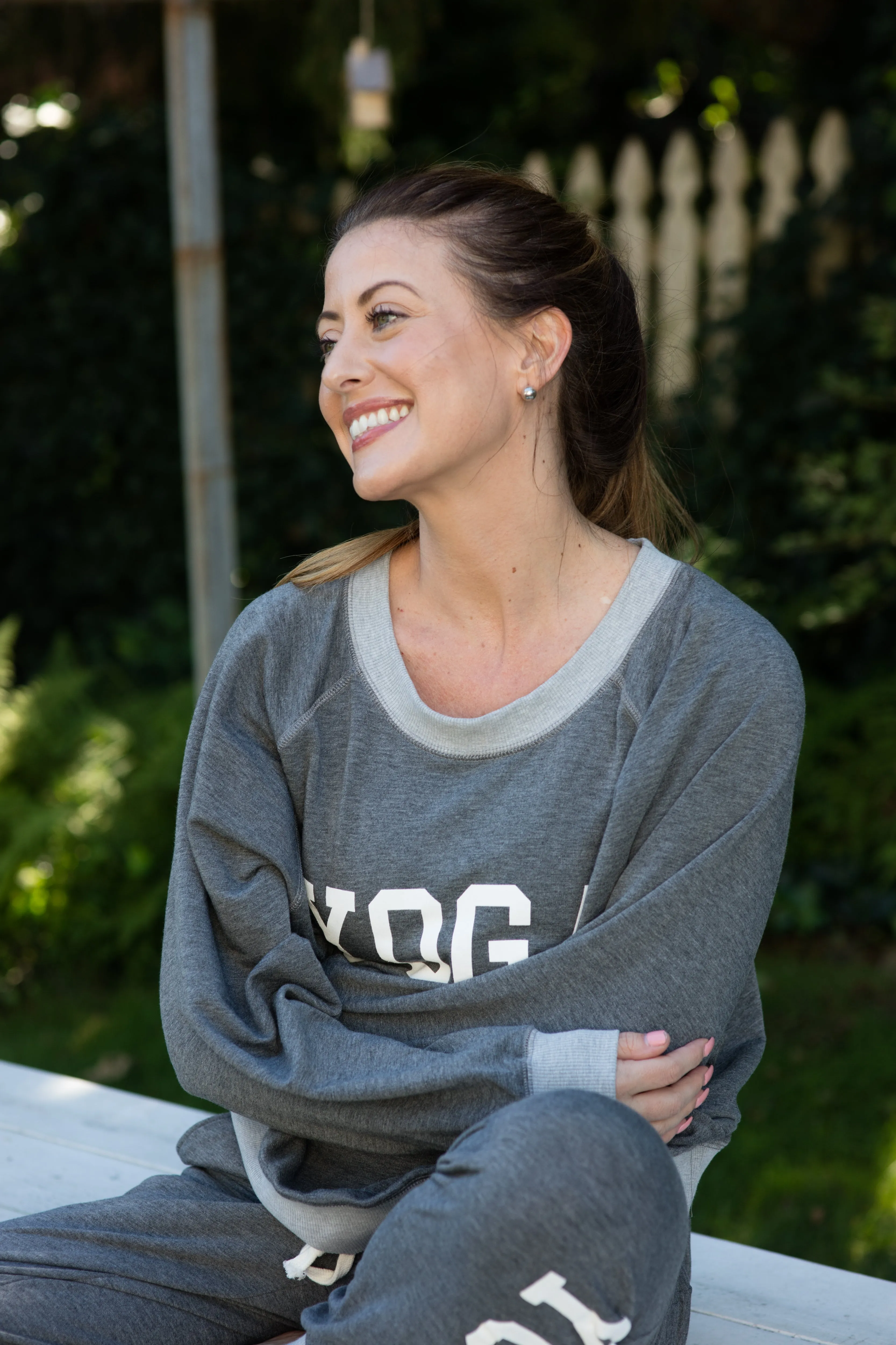 YOGA WHITE ON HEATHER GREY Sweatshirt
